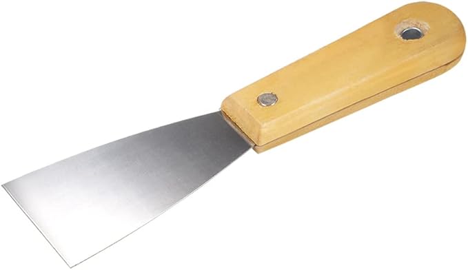 uxcell Putty Scraper 2" Cr-V Steel Stiff Putty Knives with Wooden Handle for Taping Paint Wall Floor Tile 3pcs