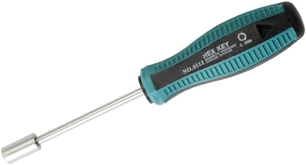 Utoolmart Socket Wrench Screwdriver, 6mm Non-Magnetic Tip Hex Nut Driver, Socket Driver Hex Nut Key Wrench Screwdriver, with 75mm Cr-V Steel Round Shaft, Screwdriver Nutdriver Hand Tool