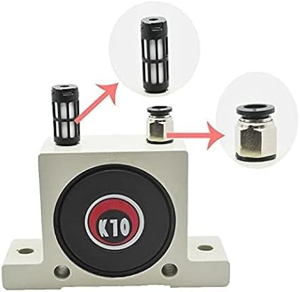 (Pack of 3) 1/4in K10 Thread Pneumatic Vibrator Power Concrete Vibrator Ball Type Aluminum Alloy Air Turbine Oscillator