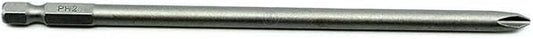 Benchmark Abrasives 1/4 Inch Hex Anti Slip Phillips Insert Screw Head Screwdriver Bits, Rotary Drill Bits for Repairing Electronics, Automotive Parts, Furniture (50 Pack) - (PH2 x 6")