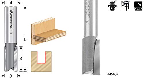 Amana Tool - 45437 Carbide Tipped Undersized Plywood Dado Plunge 19/32 Dia x 1-1/4 x 1/2SH