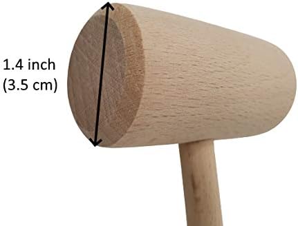 8-Inch Large Wooden Crab Lobster Mallet, Seafood Hammers Shellfish Mallets, Wooden Hammer for Chocolate, Hammer Golf Tees, Breakable Heart Hammer, Natural Hard Beechwood (6 Pcs)
