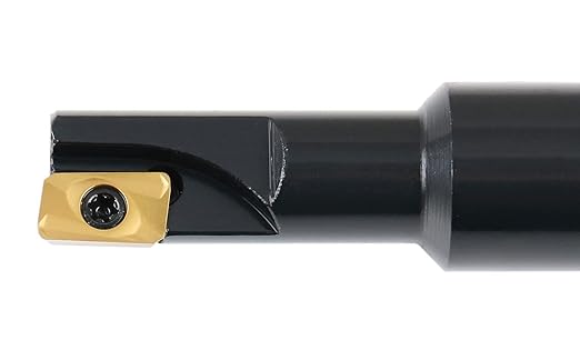 Accusize Industrial Tools 1/2" 90째 Square Shoulder Indexable End Mill w/ 10 add'l APKT11T308 Inserts, 5/8" Shank, 3-1/4" OAL, 0.433" ap, 1 Flute, APKT11T308, Carbide Insert, 0056-0913+0056-1130