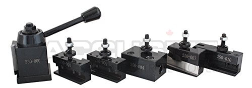 Accusize Industrial Tools - OXA Wedge Type Quick Change Tool Post Set for Mini Lathe, 6-9 Inch Swing, 6 Pcs, Steel Construction, 0251-0000
