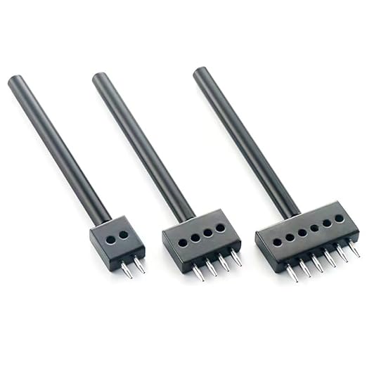 Leather Round Hole Punching Tool 3pcs Prong Punch Tool Set with 2/4/6 Prong Options for Precise Round Hole Punching DIY Leather Craft (6MM)
