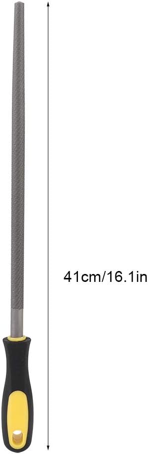 Bastard Cut Mill File, 12in Round Metal Files, Round Mill Steel File Rasp with Plastic Handle, Round Files, T12 Carbon Steel Rat Tail File for Wood, Metal, Plastic (Medium-Tooth)