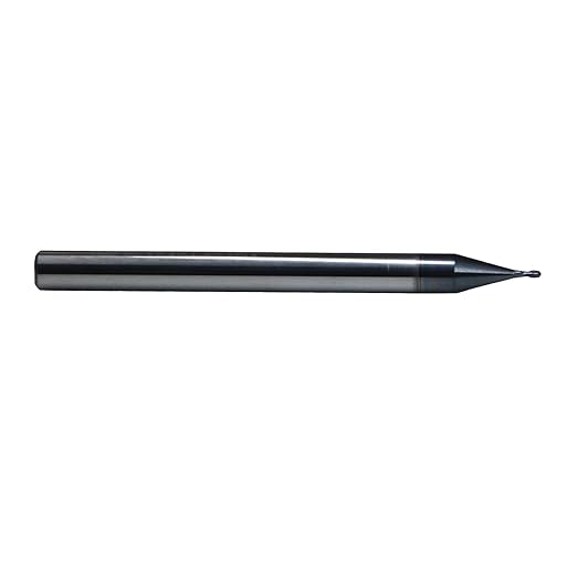0.8mm Mill Dia 2Flutes 55HRC Standard Micro Grain Solid Carbide Ball Nose Coated End Mill Metric CNC Router Bits Cutter Tool for Hardened Steels