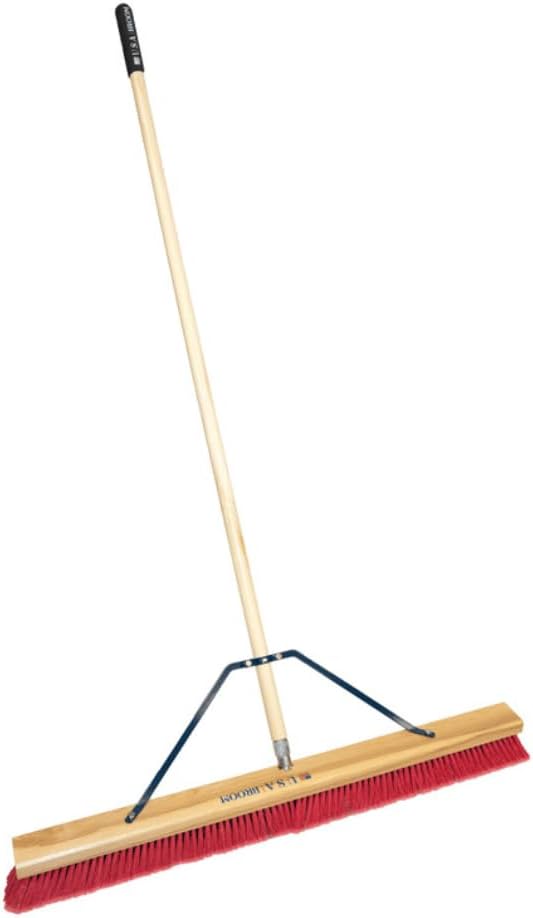 2 Pack Bundle - 24" Everyday Sweep Indoor/Outdoor Push Broom with 60" Handle. Ideal for Garages & Shops. Durable American Made Steel Brackets-All Stainless Steel Hardware. No Plastic. 100% USA Made.