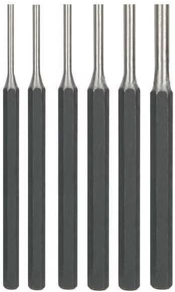 Westward Pin Punch Set,1/8 To 5/16 In,6 Pc 2AJA9-1 Each