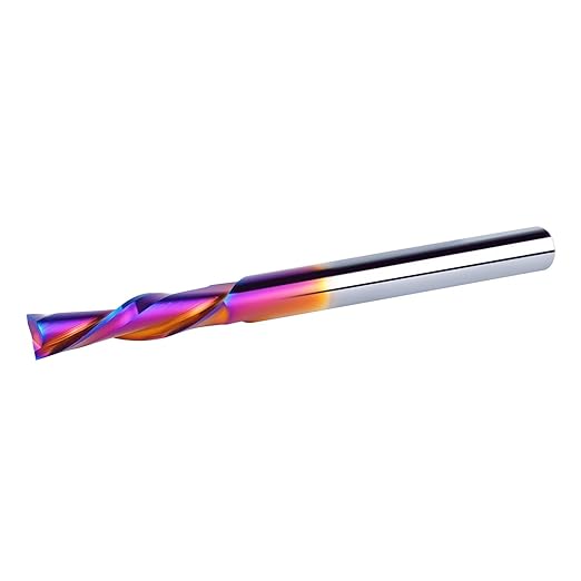 Downcut Spiral Router Bit 1/4 Inch Cutting Diameter 1 Inch Cutting Length and 3 Inch Overall Length, CNC Router Bits End Mill for Wood Cutting, Slot Mortise, Engraving