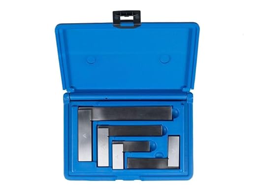 PEC Tools Machinist Square Precision Engineer Wide Seat Square 90 Right Angle Ground Hardened Steel Angle Ruler 6 x 4 Inch, Suitable for Woodworking and Precision Layout Work