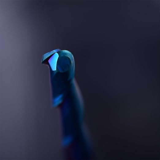 2PCS Ball Nose 0.1 Degree End Mill Cutter CNC Router Bits Spiral Milling Tool with Nano Blue Coating 1/4 Cutting Diameter 1/4 Inch Shank 3 Inch Length STQ222
