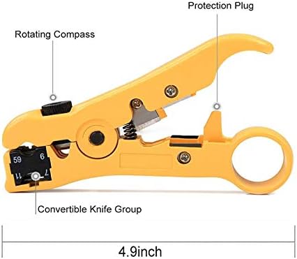TLS.eagle Coax Cable Crimper Coaxial Compression Tool Kit Adjustable Wire Stripper with F RG6 RG59 RG11 RG7 Pack of 20 Blue