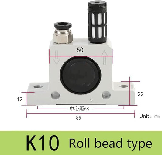 K 1/4'' K10 Thread Pneumatic Vibrator Power Concrete Vibrator Ball Type Aluminum Alloy Air Turbine Oscillator with Silencer