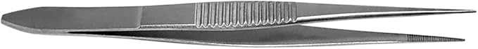Splinter Forceps - Fine Point - Tweezers Stainless Steel Straight & Curved (Straight 3.50")