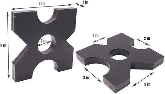 Arbor Press Plate, 20 Ton and 32 Ton Shop Metal Press Plates with 4 Notch, 1 inch/25mm Thickness, H Frame Thickened Hydraulic Shop Press Plate 1" x 7" x 7" (1 Pair)
