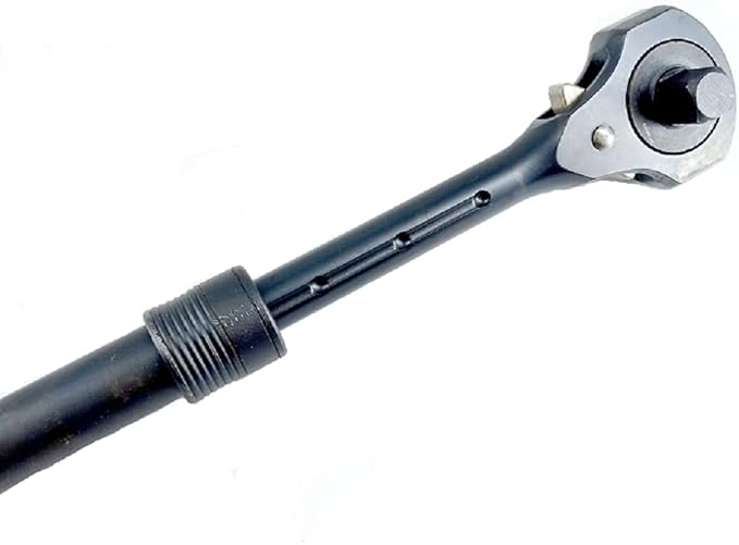 MacWork 1/2in.& 3/8in Dual Head Ratchet Handle -Telescopic Black Ratchet Spanner with Hammer Function