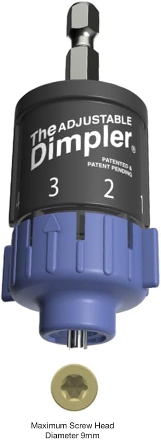 Adjustable DIMPLER ® - Drywall Bit & Screw Gun Attachment, Converts Drill into Drywall Screw Gun or Deck Screwdriver, Magnetic Bit Holder for Fast, Accurate Installation