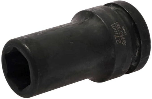 Teng Tools 27MM 1 Inch Drive 6 Point Metric Deep Thinwall Chrome Molybdenum Impact Socket | Mechanic Tool | Hand Tool - 910627