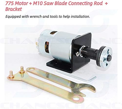 Micro 775 Series 12V/24V DC Motor with Saw Blade Connecting Rod with Seat Mounting Holder Stands Bracket Cutting Machine