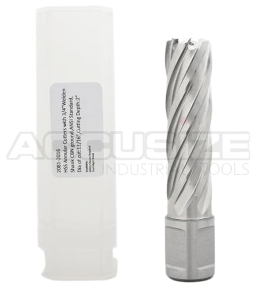 Accusize Industrial Tools 3/4'' by 2'' Cutting Depth H.S.S. Annular Cutterwith 1 Pc Pilot Pin, 2081-2017Pin