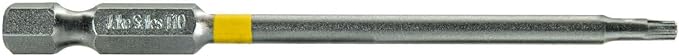 T10 x 3-1/2" Color-Coded Torx/Star Driver Bit with Quick-Change Shank - Precision Fit for T-10 Screws and Fasteners, 10-Pack