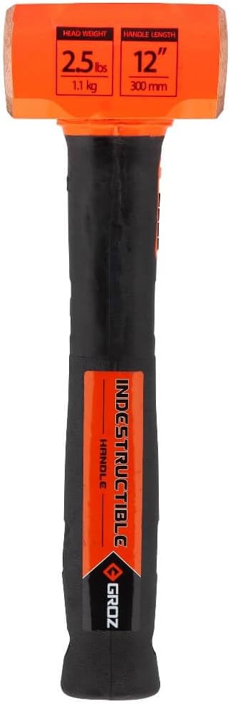 Groz 34602 12" Indestructible Copper Head Striking Hammer, 2.5 lb