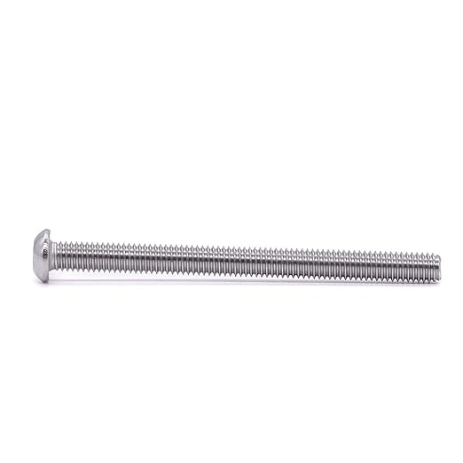 1/4-20 x 2-1/2" Button Head Socket Cap Bolts Screws, 304 Stainless Steel 18-8, Allen Hex Drive, Bright Finish, Fully Machine Thread, Pack of 20