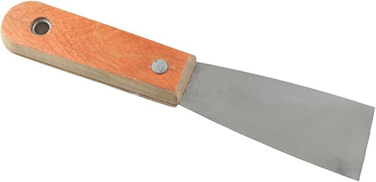 4PCS 1.5 Inch Wooden Handled Double Ended 3CR13 Stainless Steel Putty Knife Suitable for Paint Scraping Removing Vinyl Repairing Dents/Cracks