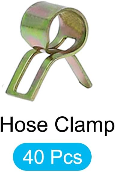 METALLIXITY Spring Hose Clamps (7mm/0.28") 40Pcs, Metal Clip - for Home Garden Tube Pipe Fastening
