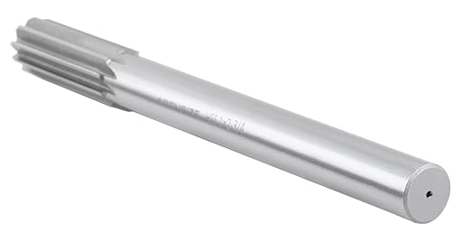 Accusize Industrial Tools 1'' H.S.S. M2 Straight Shank Straight Flute Chucking Reamer, Flute Length 2-3/4'', Oal 10-1/2'', 8 Flute, 5015-0285
