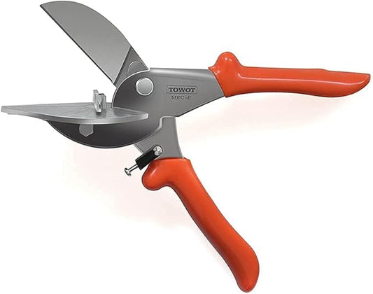 TOWOT Sharp Multi Angle Miter Shear Cutter Adjustable at 45 to 135 Degree with Safety Lock Hand Tools for Cutting Plastic PVC and Molding Trim Upgrade Hardened Version