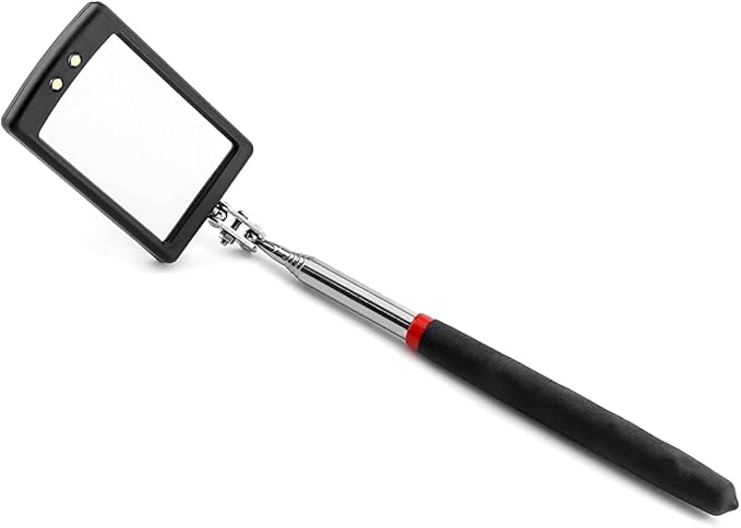 Inspection mirror telescoping with light Mirror practical addition to car repair, and anyone's toolbox Inspection Tool for Checking Vehicle, and Other Small Parts Extended (Inspection mirror-4PCS)