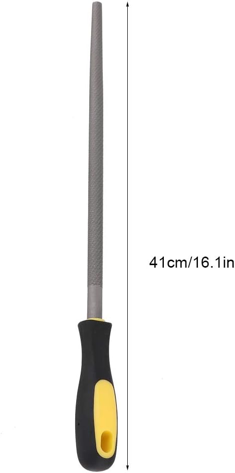 Bastard Cut Mill File, 12in Round Metal Files, Round Mill Steel File Rasp with Plastic Handle, Round Files, T12 Carbon Steel Rat Tail File for Wood, Metal, Plastic (Coarse-Tooth)