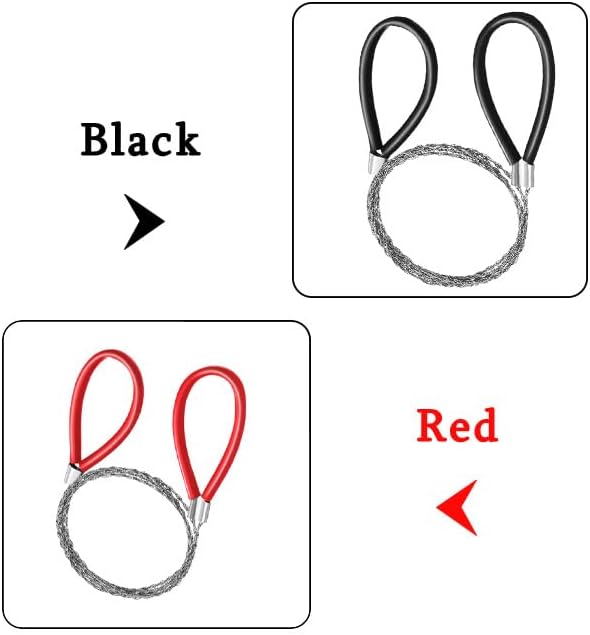 Emergency Wire Saw, 6 Pcs Steel Wire Saw Scroll Travel Wire Rope Cable Survival Wire Hand Pocket Rope Chain Saw for Cutting Wood Bone Rubber Plastic