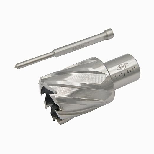 EST HSS M2AL Annular Cutter 1" DOC with 3/4" Weldon Shank for Magnetic Drill Press (D1-1/4" X 1")