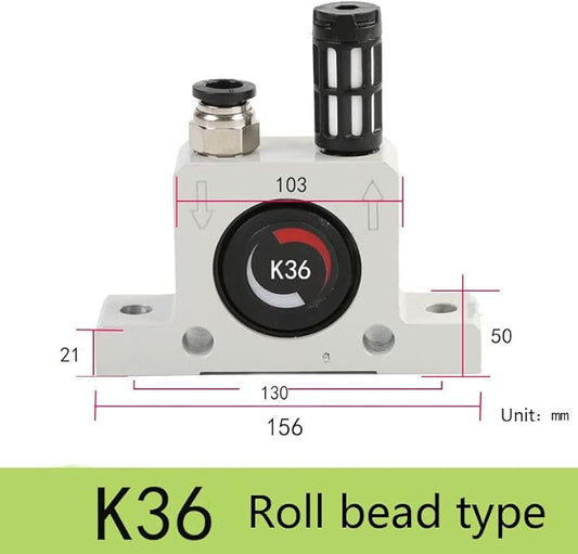 K 3/8'' K36 Thread Pneumatic Vibrator Power Concrete Vibrator Ball Type Aluminum Alloy Air Turbine Oscillator with Silencer
