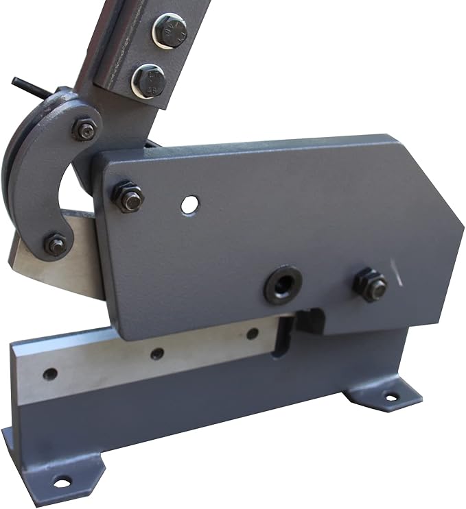 KAKA INDUSTRIAL Sheet Metal Cutter - 10 inch Manual Plate Shear HS-10 | 0.51 inch Round Steel Capacity | Bench-Mount Throatless Design