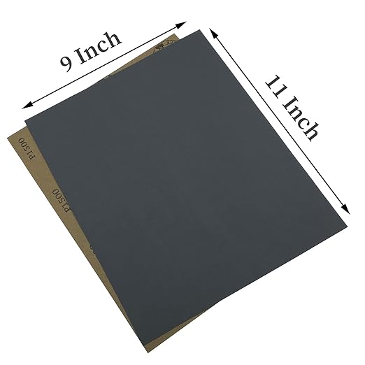 1500 Grit Wet Dry Sandpaper, 9 x 11 Inch Sanding Sheets, 15PCS Premium Silicon Carbide Sand Paper for Wood Metal Ceramic or Auto Polishing and Scratches Removing