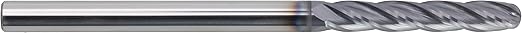 CME 5 pcs Micrograin Carbide End Mills, Ball Nose, TiAlN Coated, 3/16" Mill Diameter, 1 1/8" Length of Cut, 3" Overall Length, 4 Flute, Center Cutting