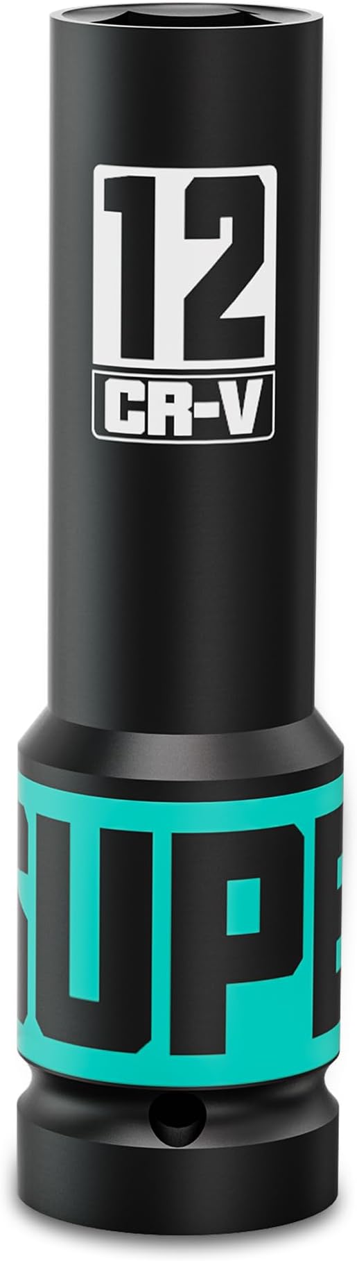 1/2" Drive Impact Socket, 12mm Deep Socket, Metric, 6 Point, CR-V, Perfect for Home, Mechanic and Repair Project