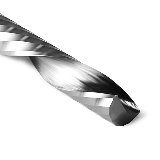 1/8 CNC Router Bits O Flute End Mill 1/8 Shank,5/16 Inch Cutting Length Downcut CNC Bits Carbide Spiral Single Flute Downcut Bit for Acrylic PVC MDF Wood