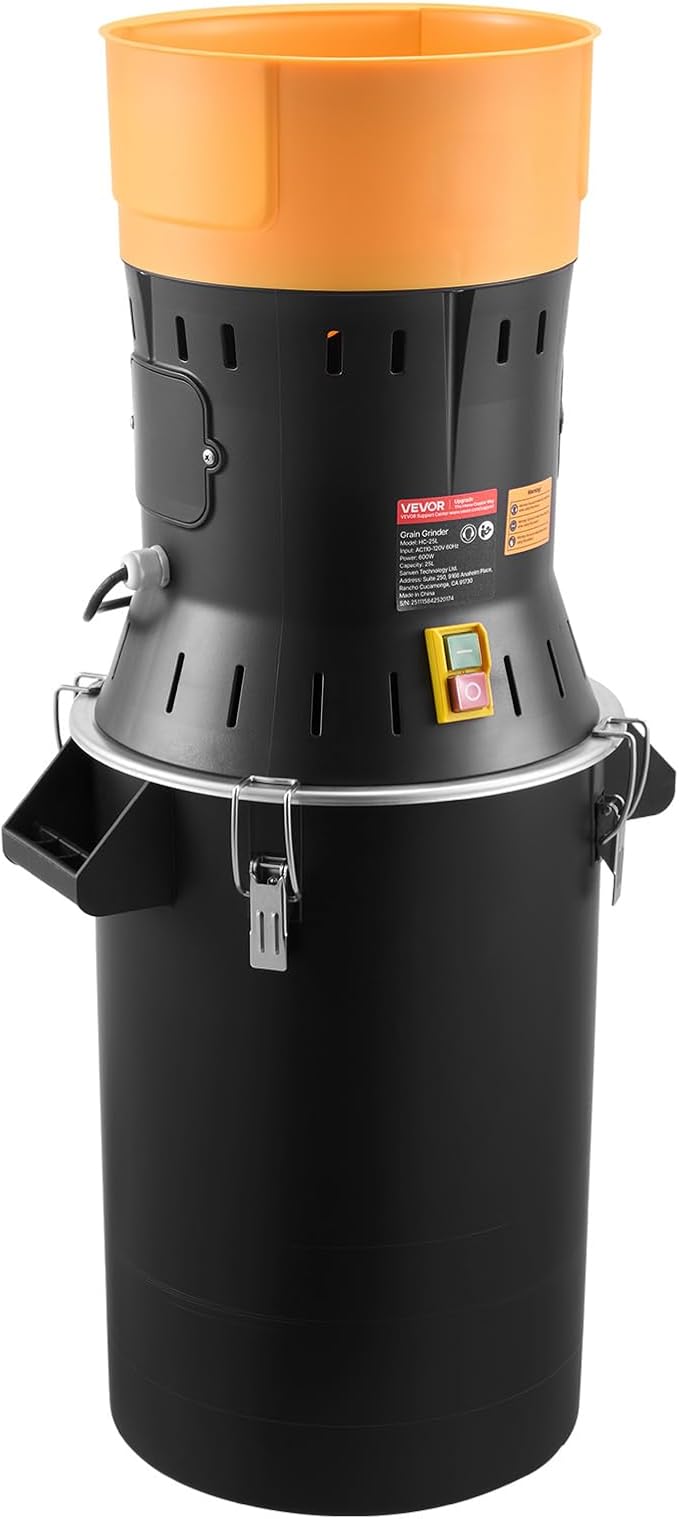 VEVOR Electric Grain Mill Grinder, 600W High Power Commercial Spice Grinder, 25L Pulverizer Powder Machine with Galvanized Sharp Blades, for Dry Grains, Spices, Cereals, Coffee, Corn & Pepper