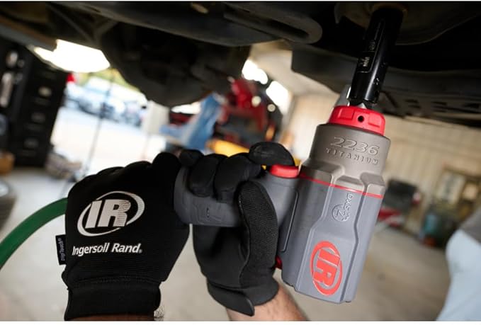 Ingersoll Rand 2236QTIMAX-2 DXS2 1/2" Air Impact Wrench, 2" Extended Anvil, Quiet, 1500 ft-lb Torque, Titanium Hammercase, Friction Ring Retainer, Pistol, Interchangeable Anvil, Multi-functional Tool