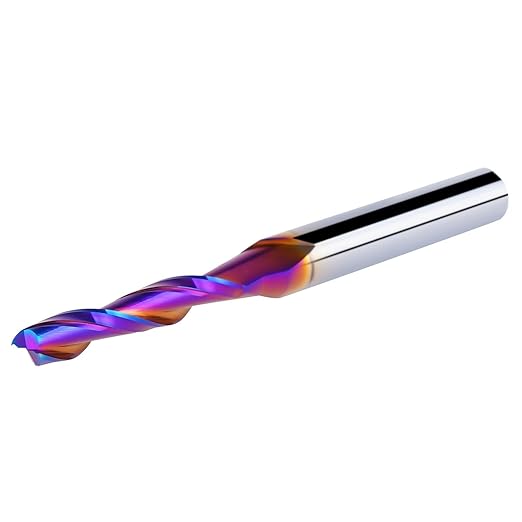 Upcut Spiral Router Bit 1/4 Inch Shank 3/16 Inch Cutting Diameter 1 inch Cutting Length with Extra Long Life Coating CNC Router Bits End Mill for Wood Cutting, Slot Mortise, Engraving
