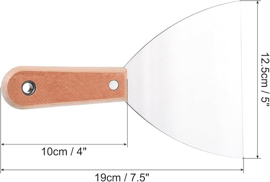 PATIKIL 5" Putty Knife, Carbon Steel Blade Scraper Tool with Wooden Handle for Repairing Wall Paint Stripping Removing Wallpaper