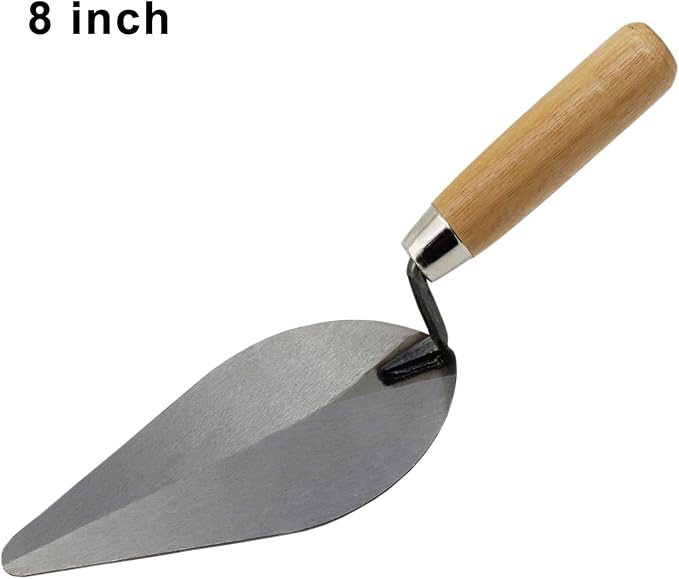 3-Pack Brick Trowel Set, 6" & 7" & 8" Pointing Trowel with Wood Handle,Masonry Hand Tool Set for Brickwork, Blockwork, Stonework, Masonry