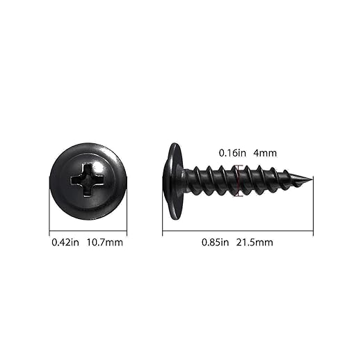 (300 pcs)#8횞3/4" Black Truss Head Wood Screws Quick Metal Self Tapping Zinc Oxide