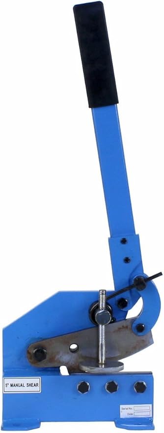 Erie Tools 5" Benchtop Manual Plate Shear ??Cuts Sheet Metal, Rebar, Carbon Steel, Round Stock ??Heavy-Duty Hand Plate Cutter