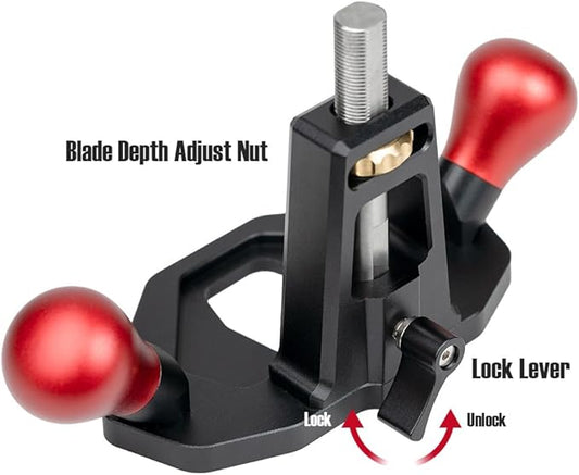 TOOLCOOL Router Plane Handheld Woodworking Tool Simple and Effective Plow Plane for Tuning Joinery Cutting Grooves Mortise (Aluminum alloy Grip)